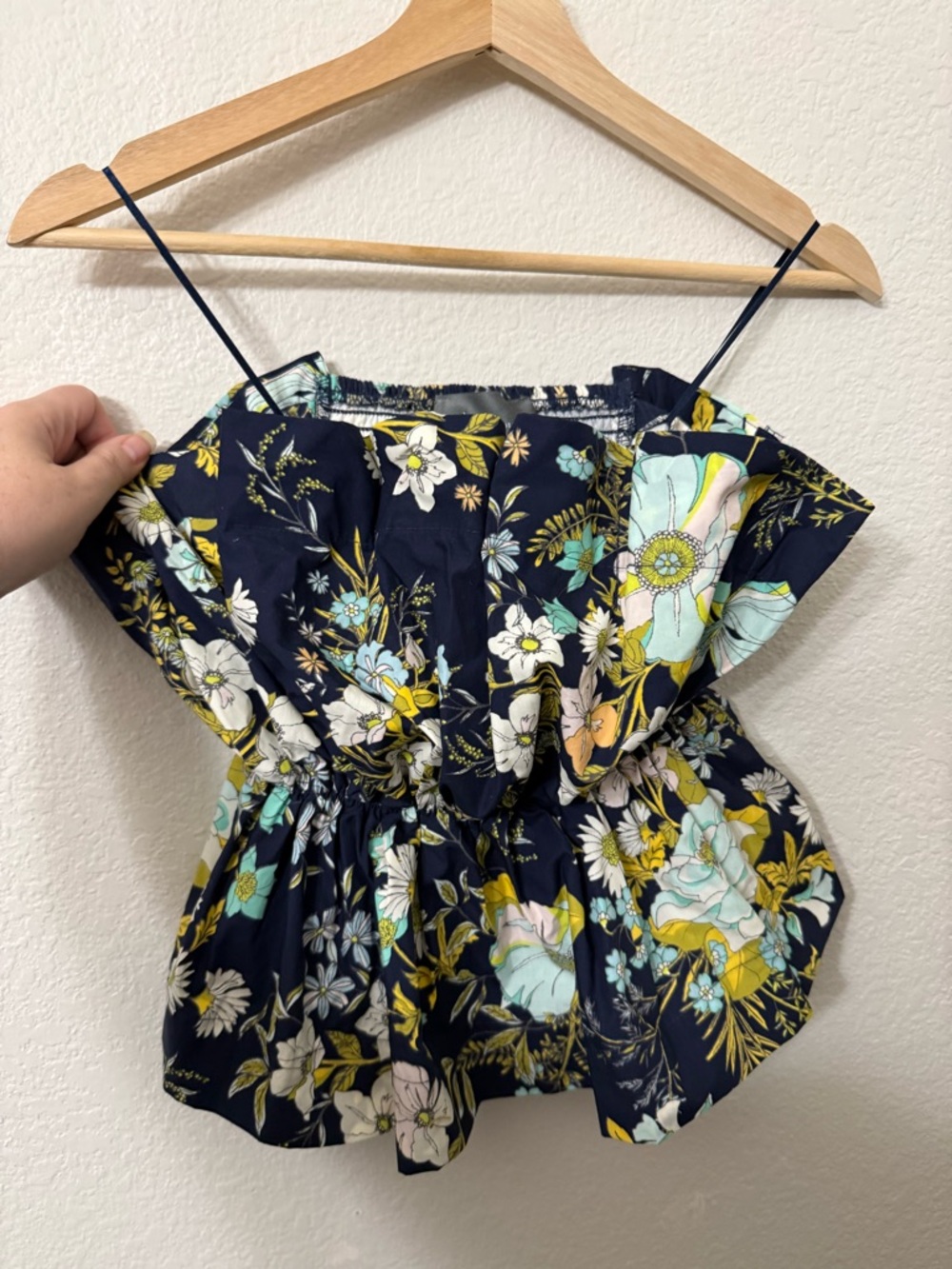 Anthropologie Floral Navy Floral Ruffle Women’s Tube Top